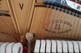 Modellbezeichnugn auf dem Gussrahmen im steinway klavier v 125
