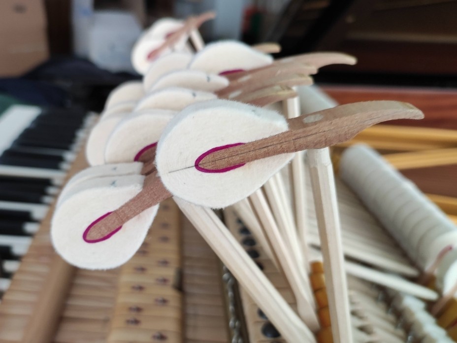 Hammerköpfe eines Steinway & Sons Flügel